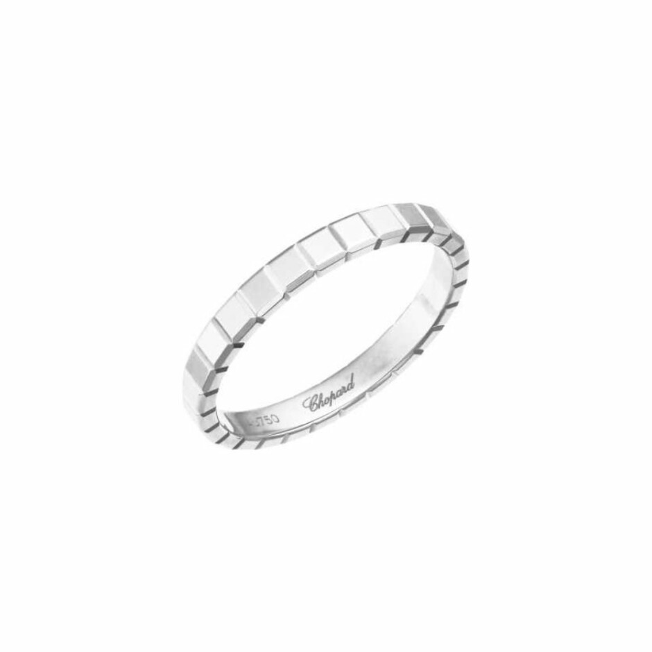Bague Chopard Ice Cube Pure en or blanc, taille 65