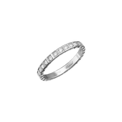 Bague Chopard Ice Cube en or blanc et diamants semi-sertis, taille 54