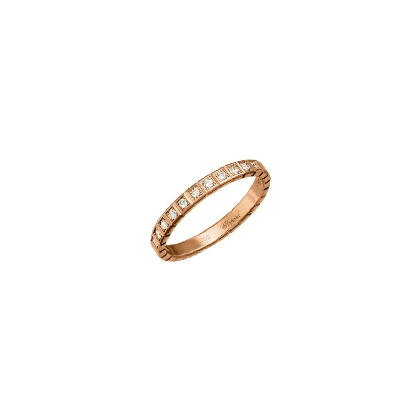 Chopard Ice Cube ring in pink gold and diamonds, size 53