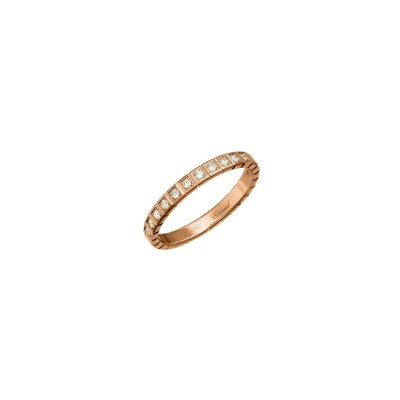 Bague Chopard Ice Cube en or rose et diamants, taille 52