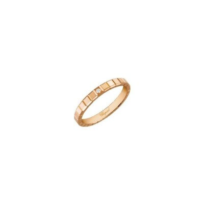 Bague Chopard Ice Cube Pure en or rose et diamant, taille 50