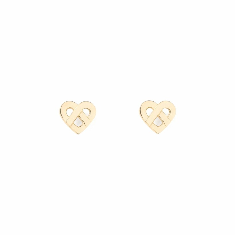 Boucles d'oreilles Poiray Coeur Entrelacé  en or jaune