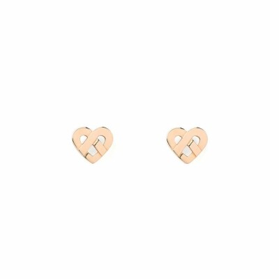 Boucles d'oreilles Poiray Coeur Entrelacé  en or rose