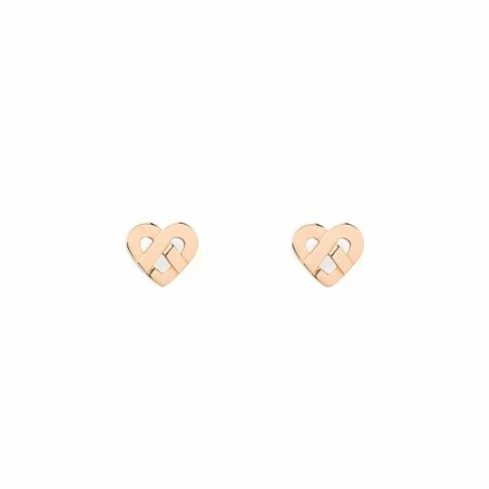 Boucles d'oreilles Poiray Coeur Entrelacé  en or rose