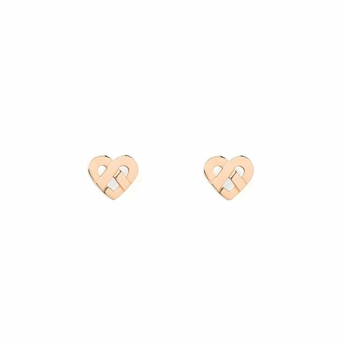 Boucles d'oreilles Poiray Coeur Entrelacé  en or rose