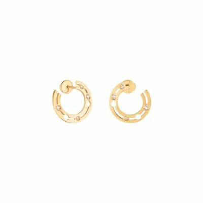 Boucles d'oreilles créoles Pulse dinh van en or jaune et diamants