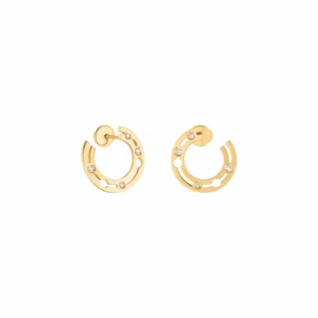 Pulse dinh van creole earrings, yellow gold, diamonds