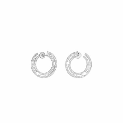 Boucles d'oreilles créoles Pulse dinh van en or blanc et diamants