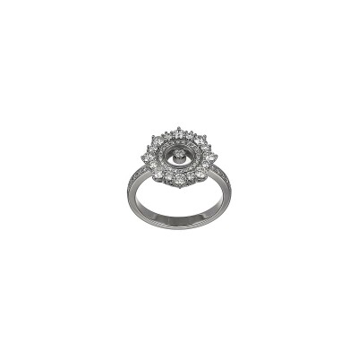 Bague Chopard Happy Diamonds en or blanc et diamants, taille 53