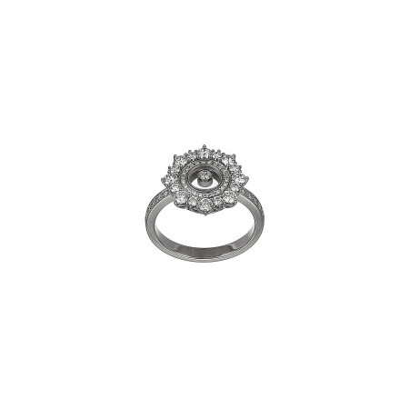 Bague Chopard Happy Diamonds en or blanc et diamants, taille 52