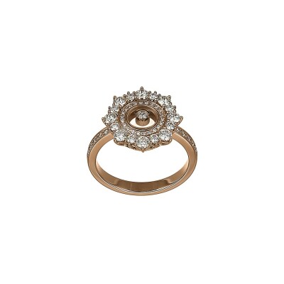 Bague Chopard Happy Diamonds en or rose et diamants, taille 53