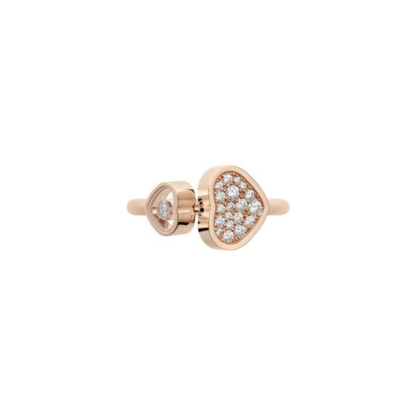 Chopard Happy Hearts, rose gold, diamonds ring, size 52