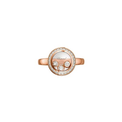 Bague Chopard Happy Diamonds en or rose et diamants, taille 53