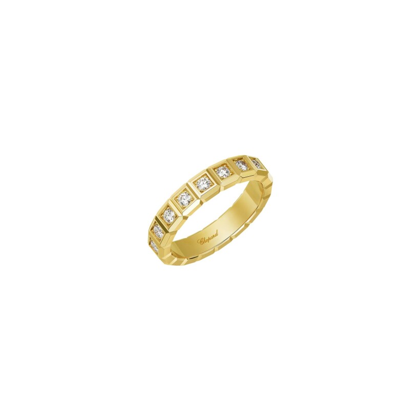 Bague Chopard Ice Cube en or jaune et diamants, taille 51