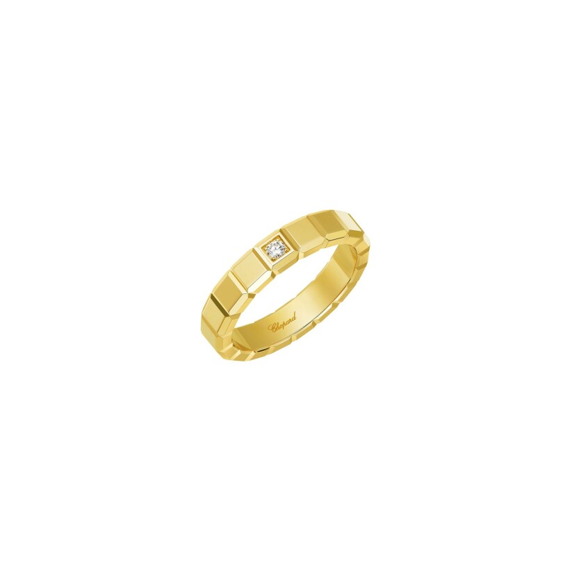 Bague Chopard Ice Cube en or jaune et diamants, taille 53