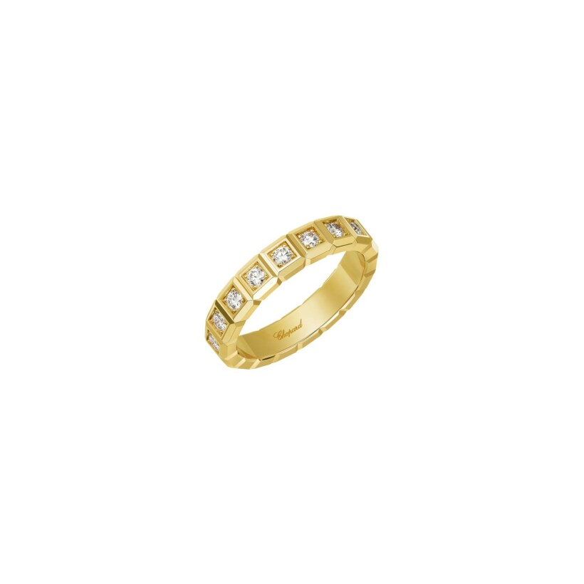 Bague Chopard Ice Cube en or jaune et diamants, taille 51