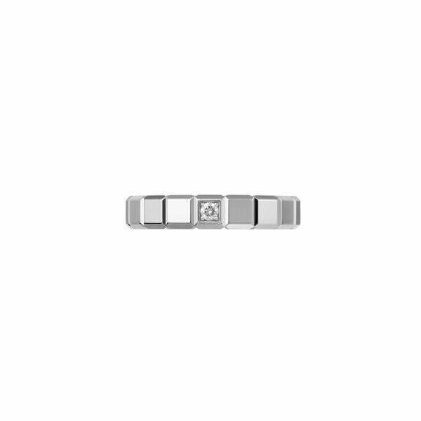 Bague Chopard Ice Cube Pure en or blanc et diamant, taille 52