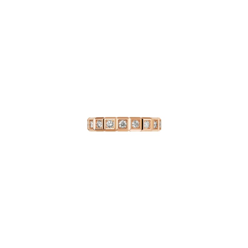 Bague Chopard Ice Cube en or rose et diamants, taille 51