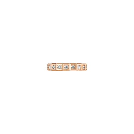 Bague Chopard Ice Cube en or rose et diamants entièrement sertis, taille 53