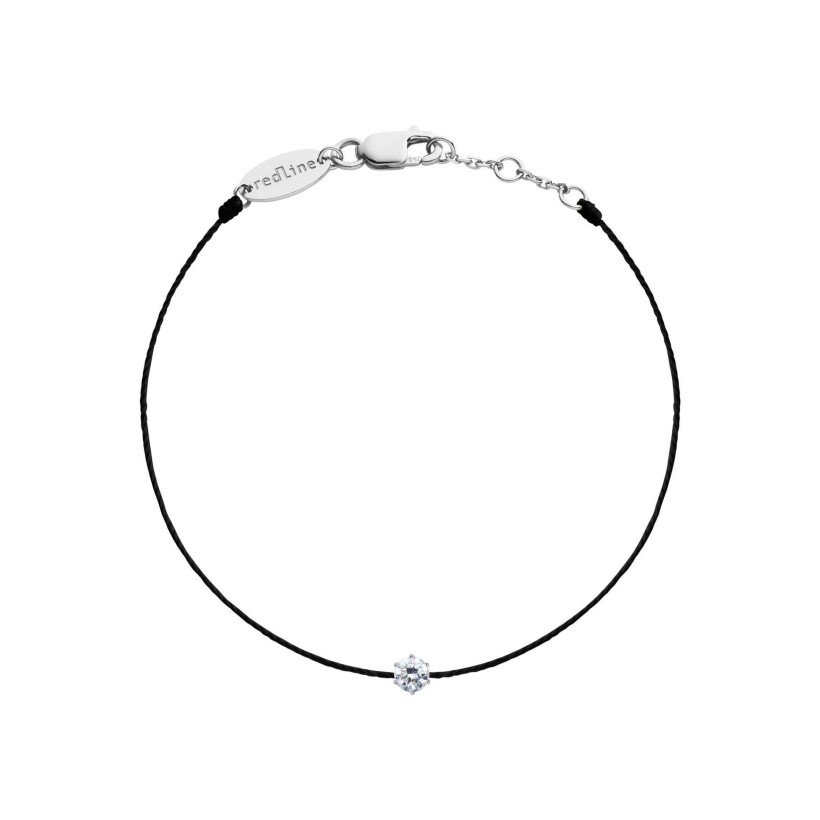 Bracelet Redline Absolu fil bleu avec diamant 0.10 ct en serti griffe or blanc