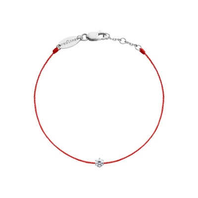 Bracelet Redline Absolu fil bleu avec diamant 0.10 ct en serti griffe or blanc