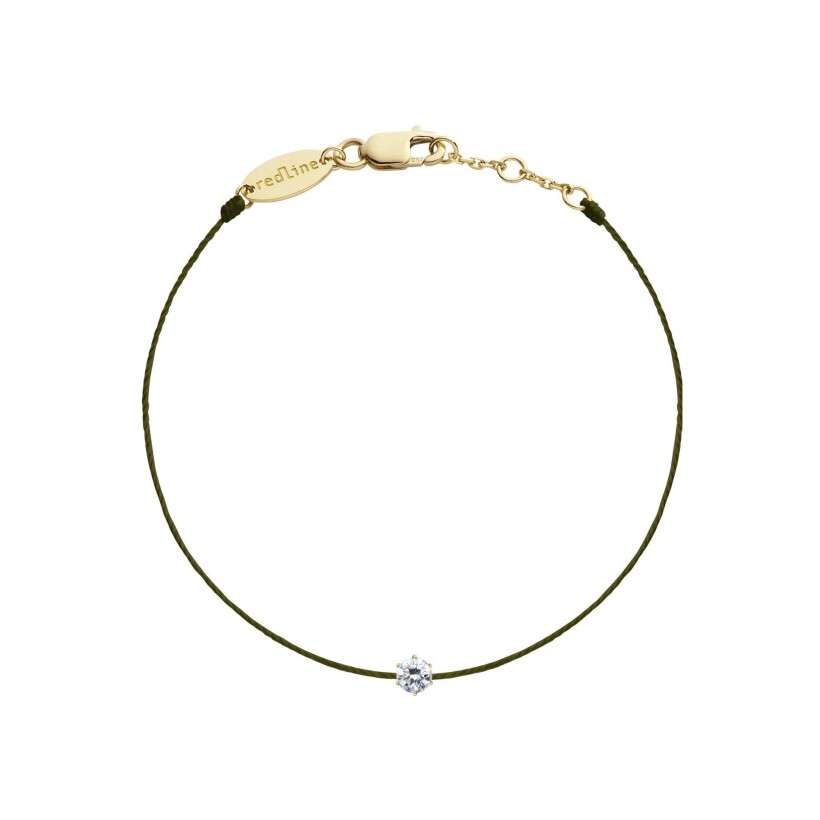 Bracelet RedLine Absolu fil kaki avec diamant 0.10ct serti griffé, or jaune
