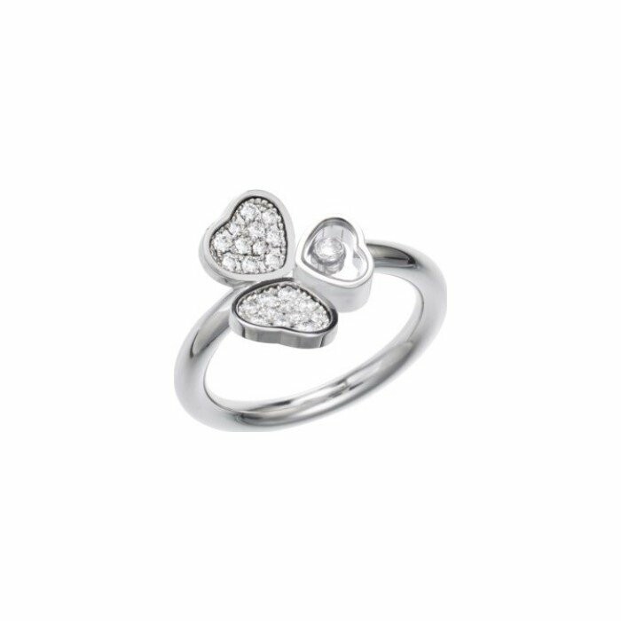 Chopard Happy Hearts wings ring, white gold and diamonds, size 50