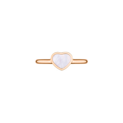 Bague Chopard My Happy Hearts en or rose et nacre, taille 52