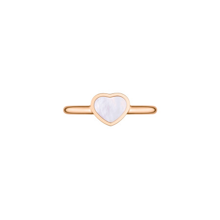 Chopard My Happy Hearts ring, rose gold and mother of pearl, size 53