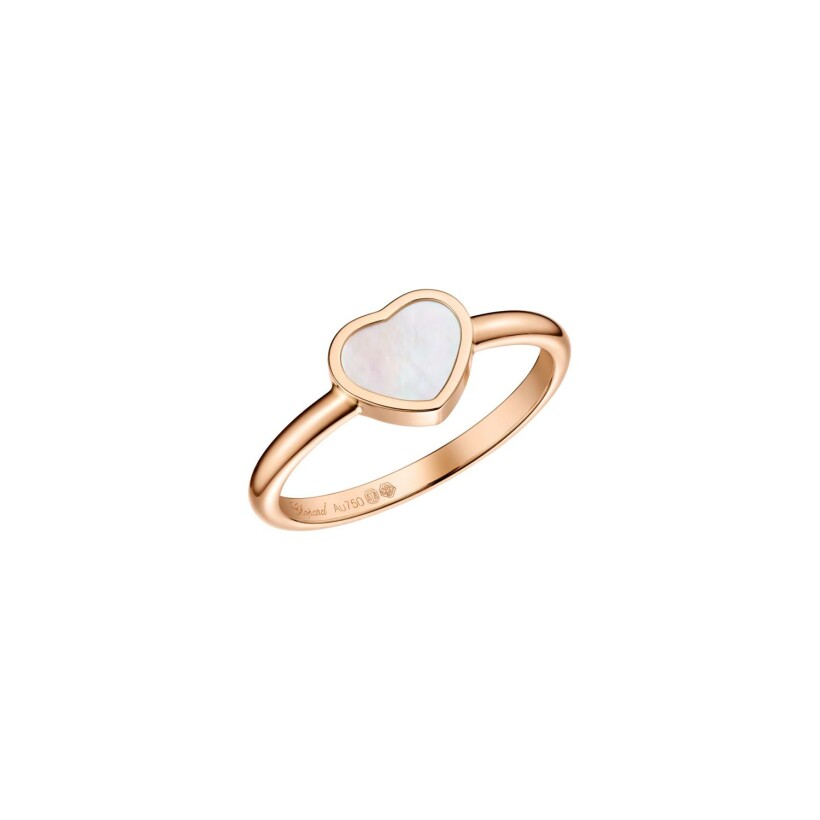 Chopard My Happy Hearts ring, rose gold and mother of pearl, size 53