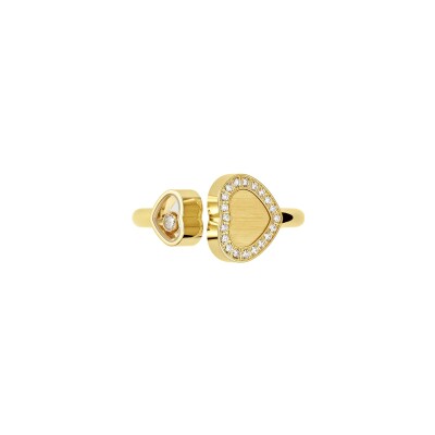 Bague Chopard Happy Hearts en or jaune et diamants, taille 54