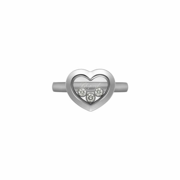 Bague Chopard Happy Diamonds Icons en or blanc et diamants, taille 53