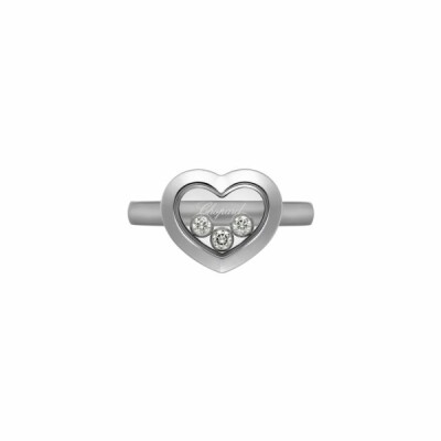 Bague Chopard Happy Diamonds Icons en or blanc et diamants, taille 53