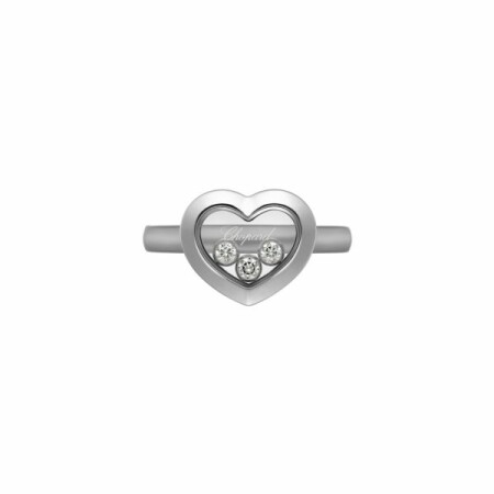 Bague Chopard Happy Diamonds Icons en or blanc et diamants, taille 55