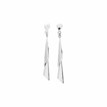 Boucles d'oreilles pendantes en or blanc