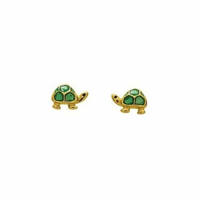 Boucles d'oreilles tortues en or jaune