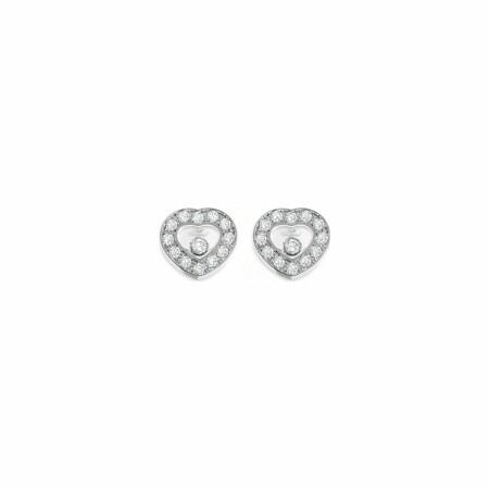 Boucles d'oreilles puces Chopard Happy Diamonds Icons en or blanc et diamants