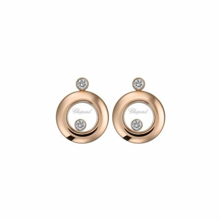 Chopard Happy Diamonds earrings, rose gold, diamonds