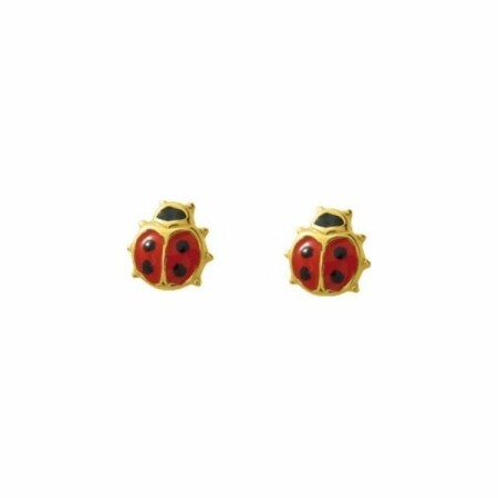 Boucles d'oreilles coccinelle en or jaune