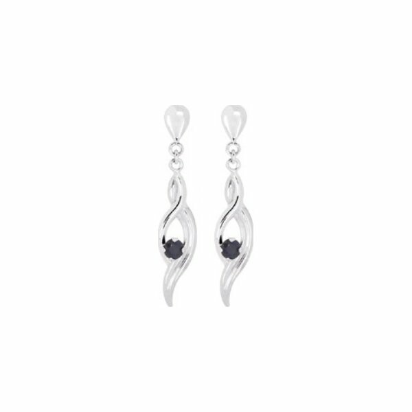 Boucles d'oreilles en or blanc et saphirs