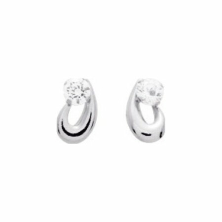 Boucles d'oreilles or blanc et oxydes de zirconium