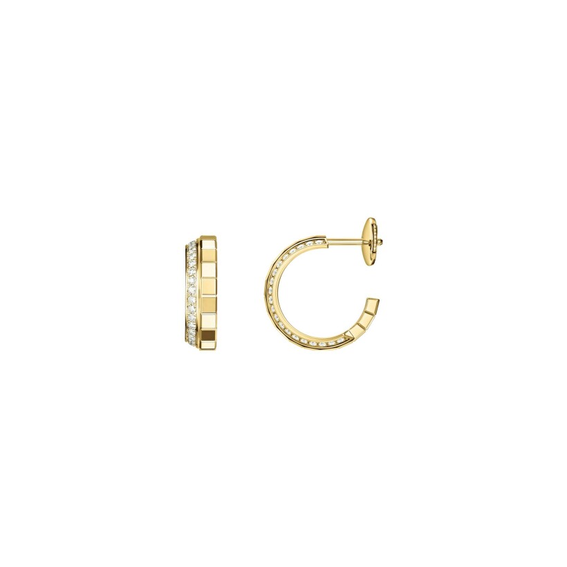 Boucles d'oreilles Chopard Ice Cube en or jaune et diamants