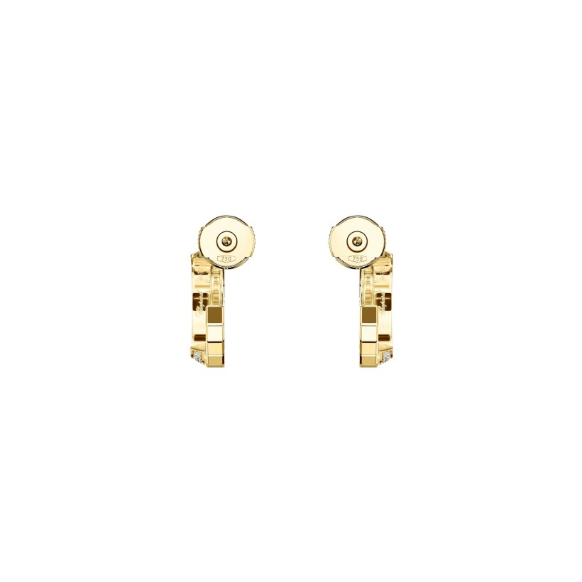 Boucles d'oreilles Chopard Ice Cube en or jaune et diamants