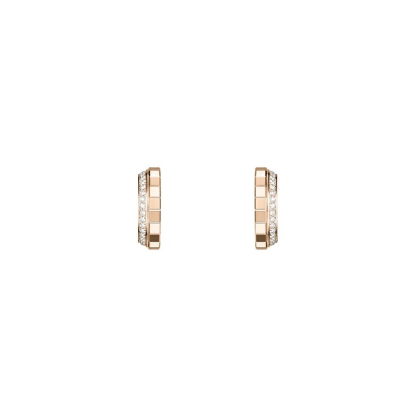 Boucles d'oreilles Chopard Ice Cube en or rose et diamants