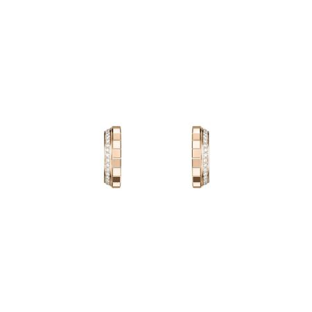 Boucles d'oreilles Chopard Ice Cube en or rose et diamants