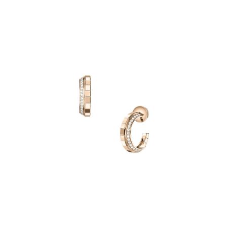 Boucles d'oreilles Chopard Ice Cube en or rose et diamants