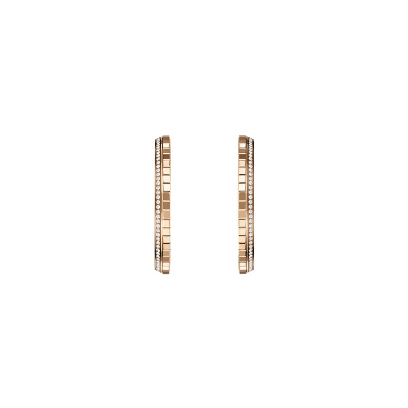 Boucles d'oreilles Chopard Ice Cube en or rose et diamants