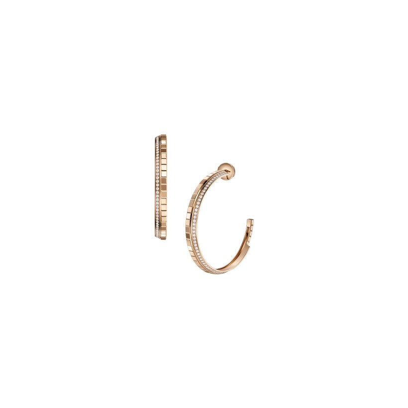 Chopard Ice Cube earrings in pink gold and diamonds