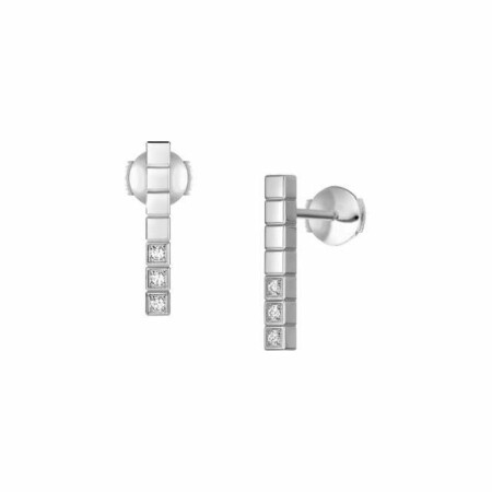 Boucles d'oreilles Chopard Ice Cube Pure en or blanc et diamants