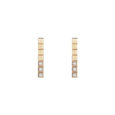 Boucles d'oreilles Chopard Ice Cube en or rose et diamants